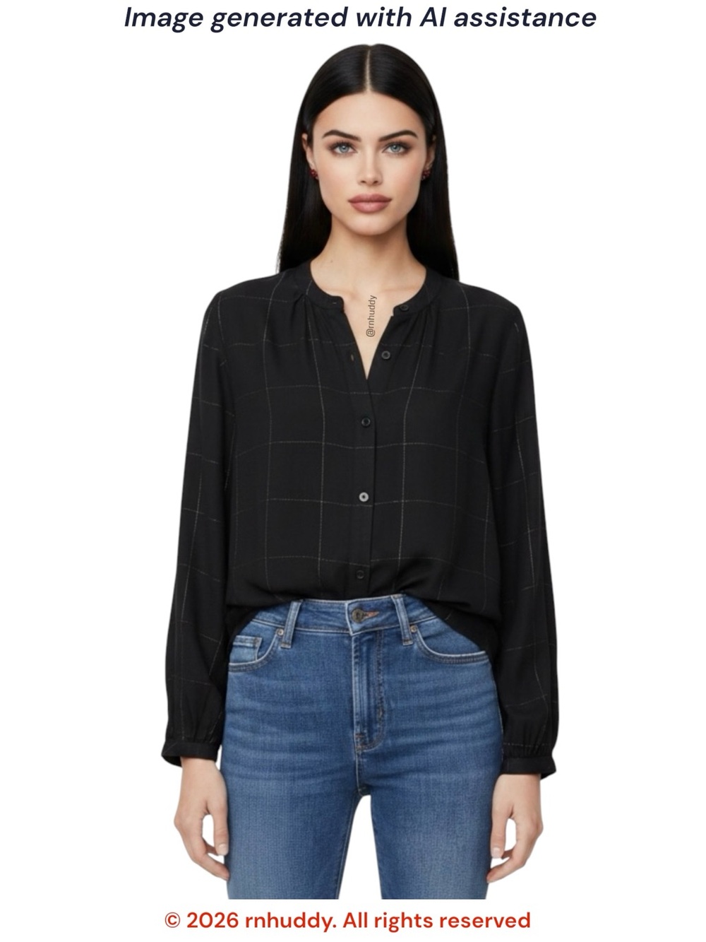 Rails L Eloise ebony tinsel top